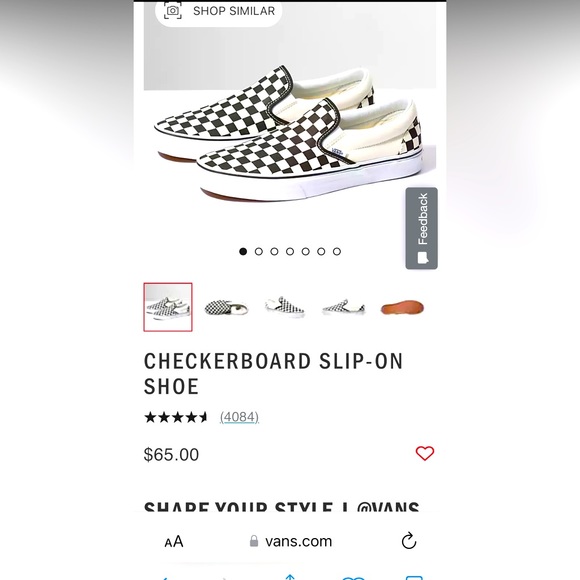🔥SOLD🔥 Vans Checkerboard Slip-On (Blk/Wt), Size Wmns 4.5 / Youth Size 3:$40 - Picture 11 of 11